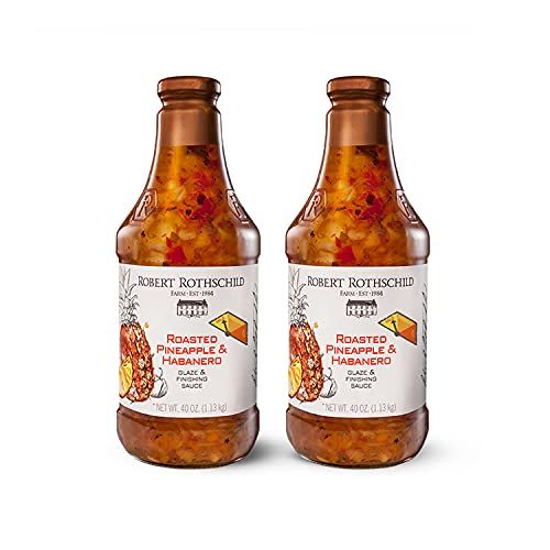 Robert Rothschild Farm Roasted Pineapple &amp; Habanero Gourmet Glaze and Finishing Sauce - Sweet and Spicy Marinade, Glaze or Dip - 40 Oz (Pack of 2)