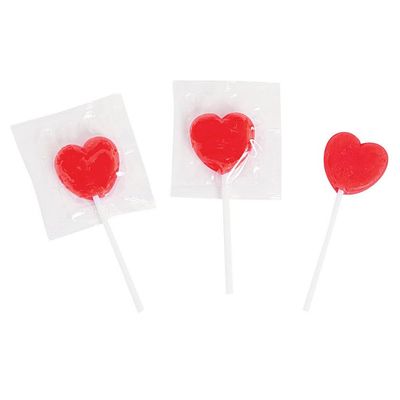 Red Heart Lollipops - 3 Pounds - Valentine's Heart Shaped Lollipops - Red Candies - Strawberry Flavored Bulk Red Lollipops Suckers - Individually Wrapped Bulk Red Candies for Candy Buffet