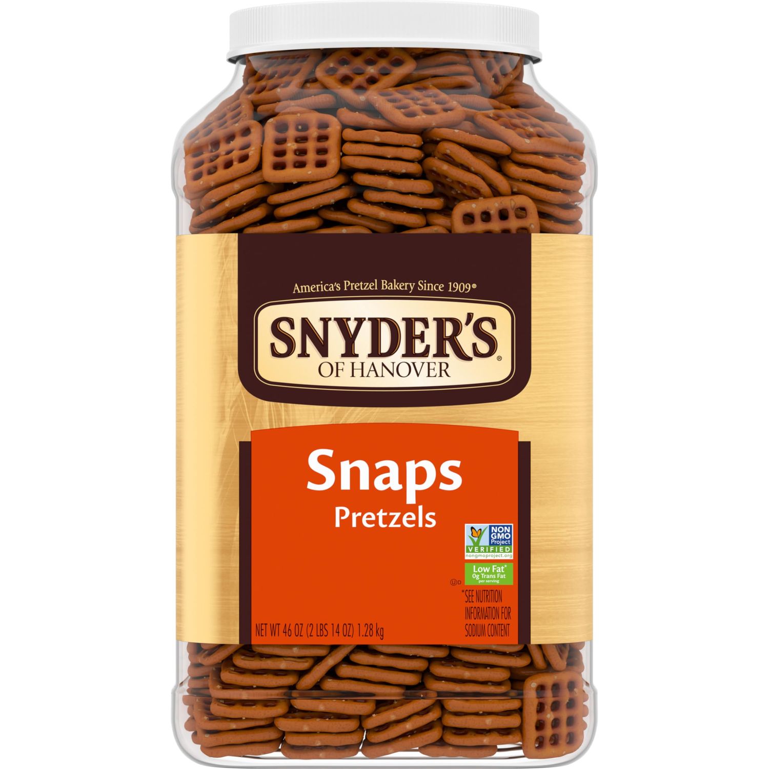 Snyder&#39;s of Hanover Pretzel Snaps, 46 Oz Canister