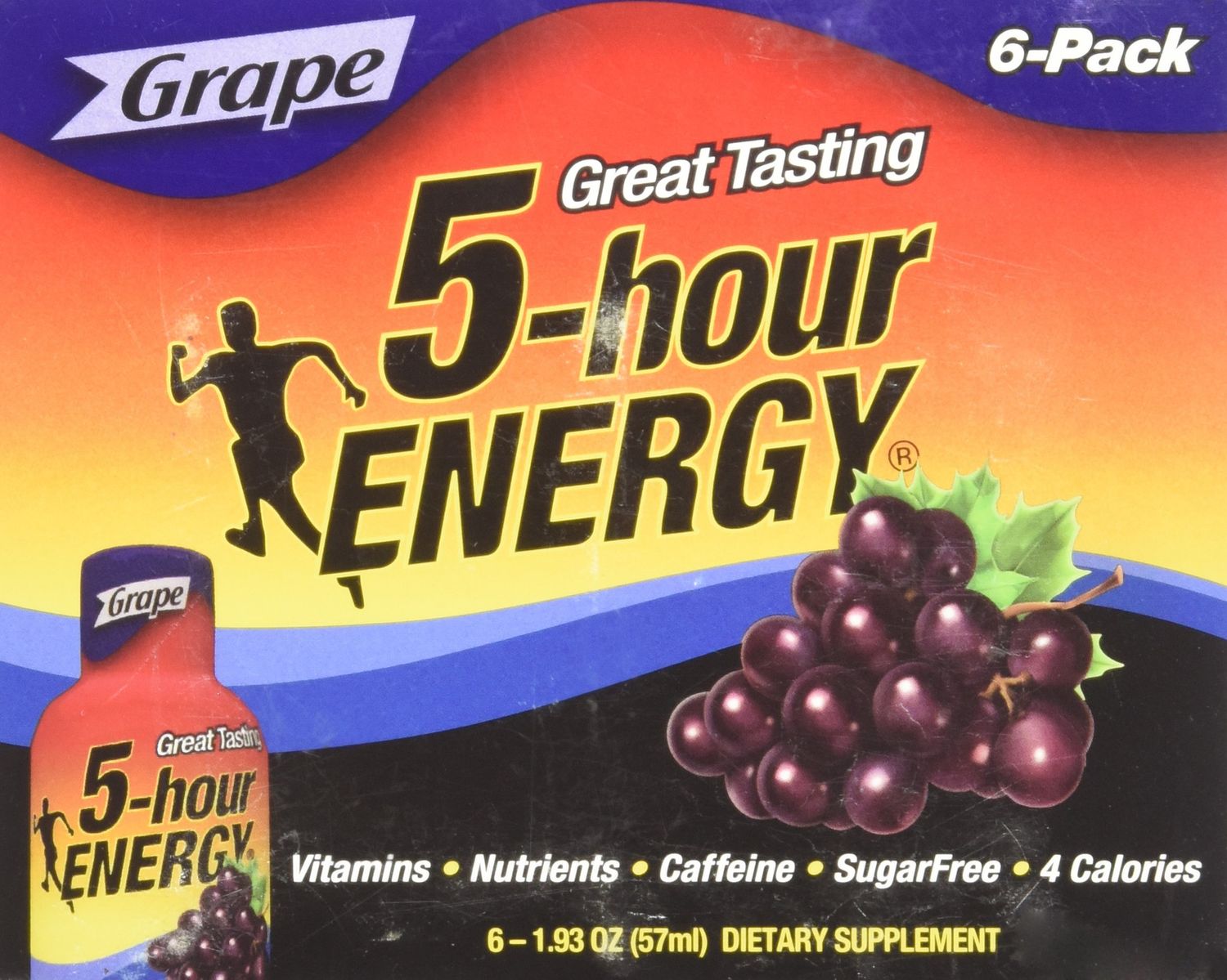 5 Hour Energy Drink Shot, Grape, 6Count, 1.93 Oz