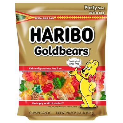 HARIBO Goldbears, Gummi Candy, 28.8 oz Resealable Bag, Assorted Flavors