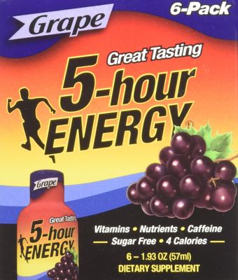 5 Hour Energy Drink Shot, Grape, 6Count, 1.93 Oz