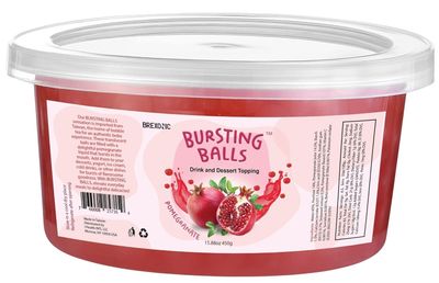 BREXONIC Boba Pearls, Pomegranate Popping Bursting Boba, Tapioca Pearls For Bubble Tea (Pomegranate, 1 LB 1 Pack)