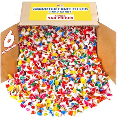 Assorted Fruit-Filled Hard Candy - 6 Pounds - Bon Bon Hard Candies - Classic Candies Bulk - Bulk Hard Candies - Fruit Flavored Individually Wrapped