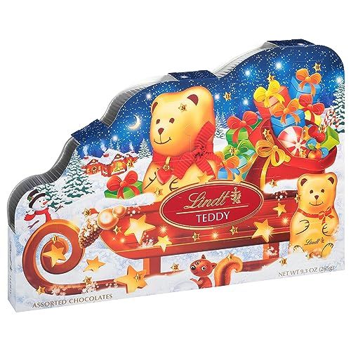 Lindt TEDDY Sleigh Assorted Chocolate Candy Advent Calendar, Box of Assorted Chocolates, 9.3 oz. Box