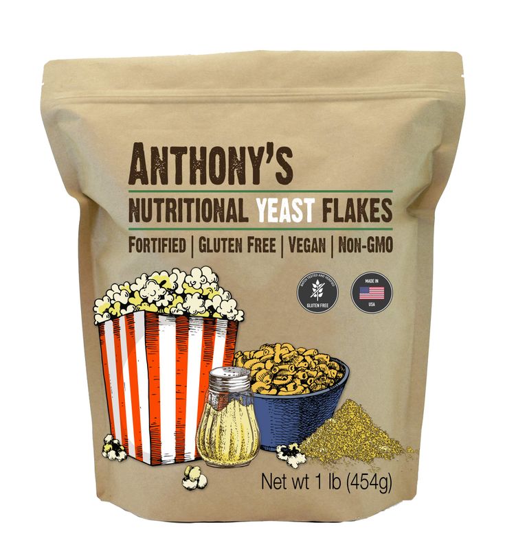 Anthony&#39;s Premium Nutritional Yeast Flakes, 1 lb, Fortified, Gluten Free, Non GMO, Vegan