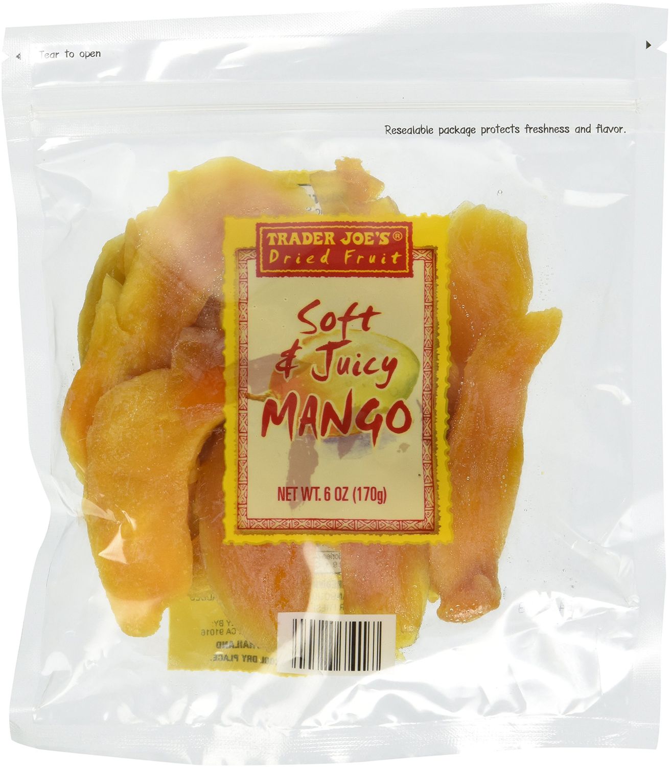 Trader Joes Dried Fruit Soft &amp; Juicy Mango, 6 Ounce (Pack of 4)