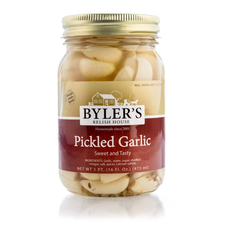 Byler&#39;s Relish House Pickled Garlic, 16 fl oz. (1 Pint) Glass Jar