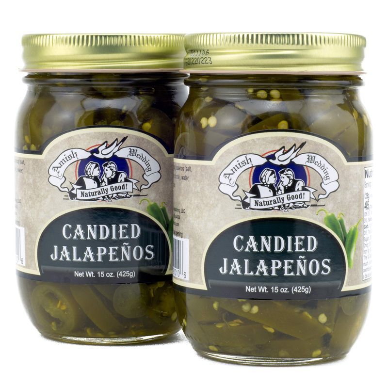 Amish Wedding Candied Jalapenos 15 Ounces (Pack of 2)
