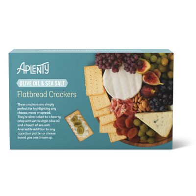 Aplenty, Olive Oil &amp; Sea Salt Flatbread Crackers, 4.4 oz