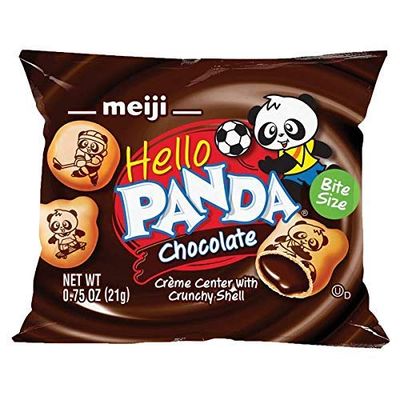 Meiji Hello Panda Cookies, Chocolate Crme Filled - 32 Count, 0.75oz Packages - Bite Sized Cookies with Fun Panda Sports