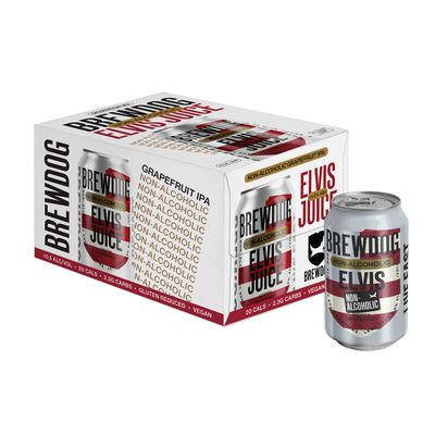 BrewDog 24-Pack of Elvis | Non-Alcoholic | 20Calories 2.3g Carbs Per Serving | 12oz Cans