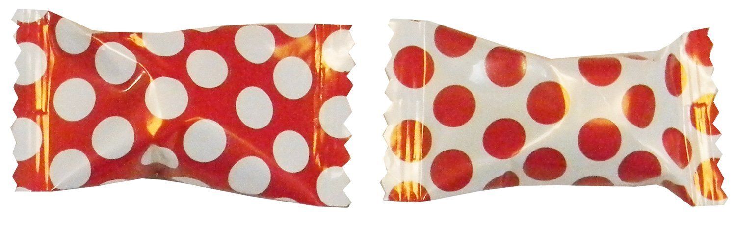 Party Sweets Big Dots Red Buttermints by Hospitality Mints, Appx 300, White, 7 Oz, Pack of 6