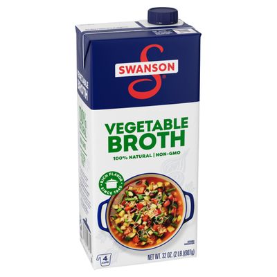 Swanson 100% Natural Vegetable Broth, 32 oz Carton
