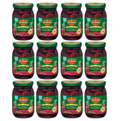 DEL MONTE HARVEST SELECTS Crinkle Cut Pickled Beets, Ready to Eat Pickled Beets, 12 Pack, 16 oz Jar