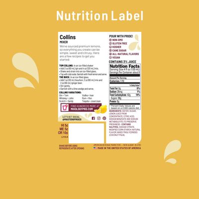Master of Mixes Collins Drink Mix, Ready to Use, 1 Liter Bottle (33.8 Fl Oz), Pack of 3