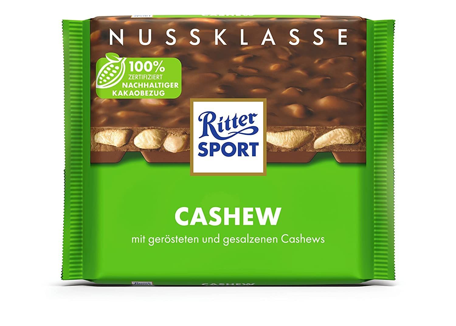 Ritter Sport Chocolate | Ritter Sport Nut Class Cashew | Ritter Chocolate | German Chocolate Bars | 3,5 Ounce Total