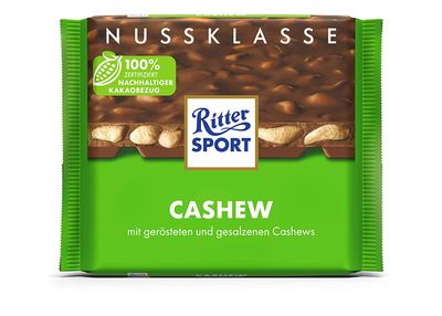 Ritter Sport Chocolate | Ritter Sport Nut Class Cashew | Ritter Chocolate | German Chocolate Bars | 3,5 Ounce Total