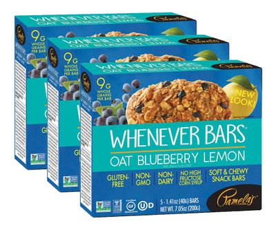 Pamelas Products Gluten Free Oat Blueberry Lemon Bar - 5 Count (Pack of 3)