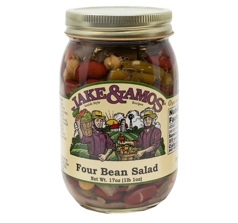 Jake &amp; Amos Four Bean Salad, Pack of 2 (16 Oz. Jar)