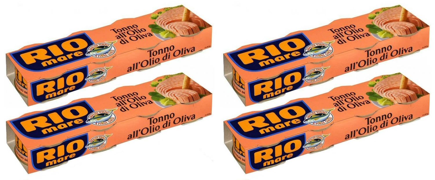 Rio Mare: Tuna Fish in Olive Oil, Yellowfin Tuna Quality - 80g (2.82oz) Cans (Pack of 16, 2.82lb Total) [ Italian Import ]