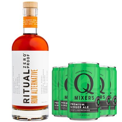 Ritual Zero NonAlcoholic Rum Alternative with of Q Mixers Ginger Ale for your favorite AlcoholFree Mixed Drink  5 PACK