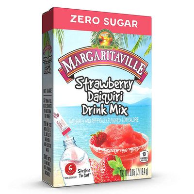 Margaritaville Singles To Go Water Drink Mix - Strawberry Daiquiri Flavored, Non-Alcoholic Powder Sticks (4 Boxes with 6 Packets Each - 24 Total Servings), 0.65 Ounce (Pack of 4)