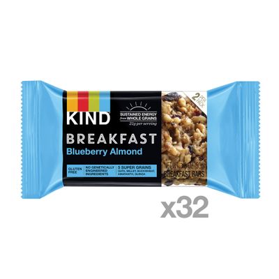 KIND Breakfast Bars, Blueberry Almond, Gluten Free, 1.8oz, 32 Count