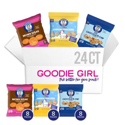 Goodie Girl Gluten Free Snack Pack Variety Pack, Magical Animal Crackers, Mini Chocolate Chip Cookies &amp; Mini Brown Sugar Cookies | Gluten Free, Peanut Free (24 Individual Packs)