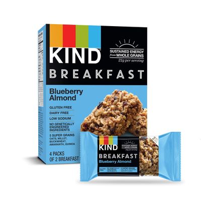 KIND Breakfast Bars, Blueberry Almond, Gluten Free, 1.8oz, 32 Count