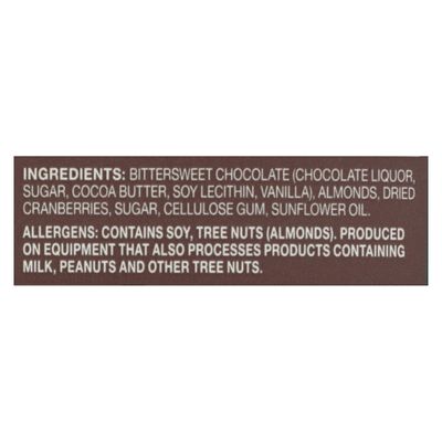 Endangered Species Chocolate Dark Chocolate with Cranberry and Almond Bar, 3 Ounce - 12 per case.