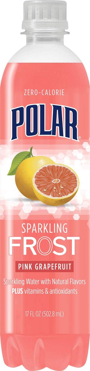 Polar Frost Pink Grapefruit Sparkling Water 17 oz Plastic Bottles - Pack of 24