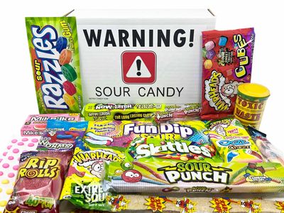 RETRO CANDY YUM Super Sour Candy Variety Pack - Assorted Sour Candy Box - Sour Candy Box for Gift, Christmas, Holiday Celebration