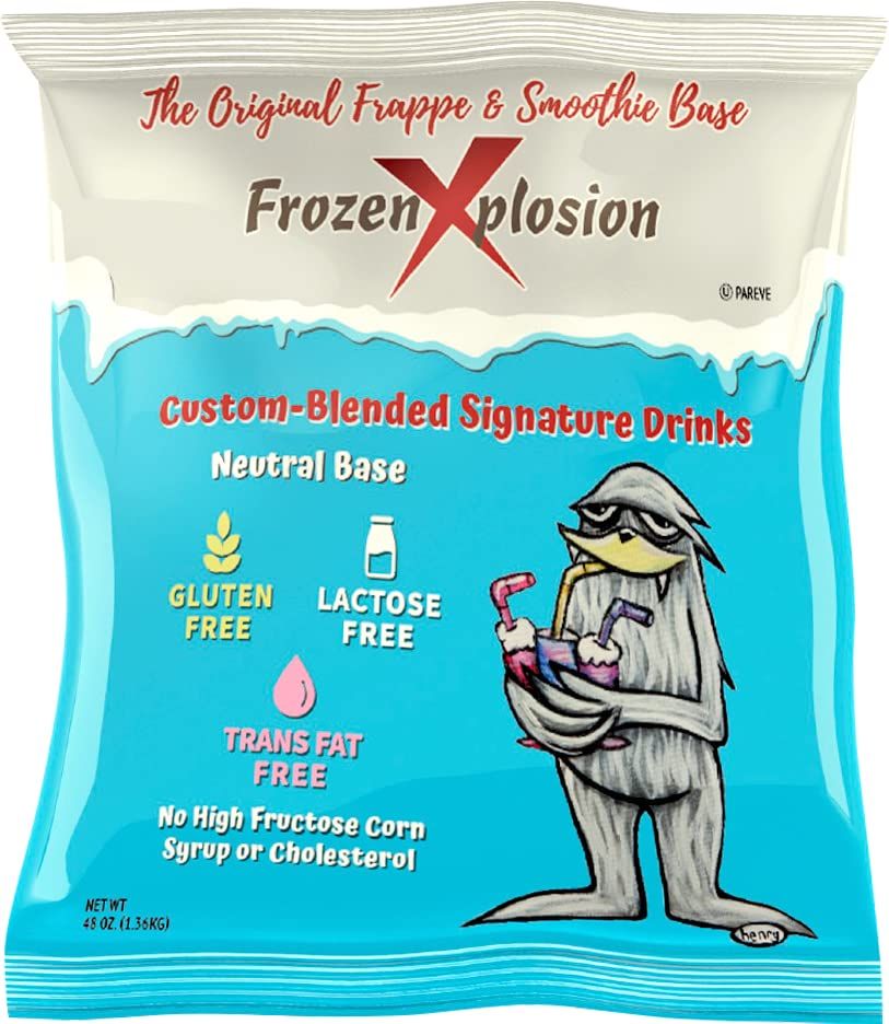 Frozen Xplosion Original Frappe &amp; Smoothie Powder Mix Base, 3 lb. - Make Your Own Frappuccinos, Granitas, Soft Serve Ice Cream, and More - Neutral Taste, Shelf Stable - Dairy Free, Gluten Free