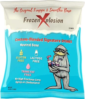 Frozen Xplosion Original Frappe &amp; Smoothie Powder Mix Base, 3 lb. - Make Your Own Frappuccinos, Granitas, Soft Serve Ice Cream, and More - Neutral Taste, Shelf Stable - Dairy Free, Gluten Free