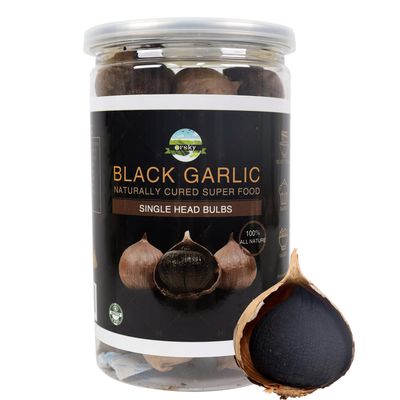 Orsky Black Garlic 8.82 Oz (250g.), Whole Black Garlic Fermented for 90 Days, Super Foods, Non-Additives, High in Antioxidants, Ready to Eat for Snack Healthy, Healthy Recipes