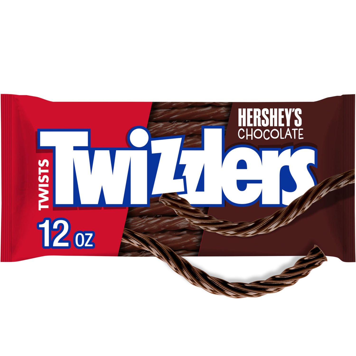 TWIZZLERS Twists HERSHEY&#39;S Chocolate Flavored, Low Fat Candy Bags, 12 oz (Pack of 6)