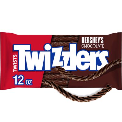 TWIZZLERS Twists HERSHEY&#39;S Chocolate Flavored, Low Fat Candy Bags, 12 oz (Pack of 6)