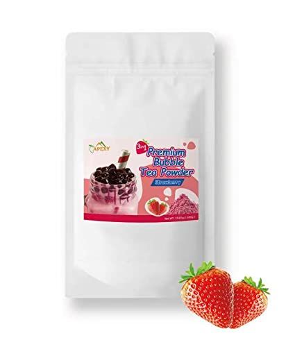Apexy Premium Bubble Tea Powder Mix, 15.87 oz, Strawberry Bubble Tea, Instant 3 in 1 Bubble Tea Mix, Smoothie Mix, For Hot or Cold Drinks, Made in Taiwan (Strawberry)