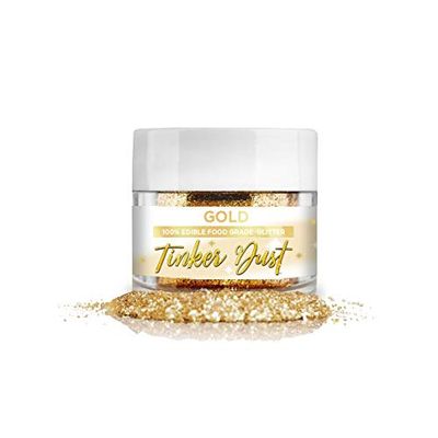 Bakell Tinker Dust - Gold (5g 1x Jar) | Edible Glitter for Cakes, Cupcakes, Cake Pops, Drinks