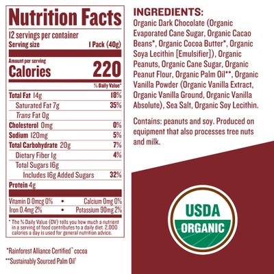 JUSTIN'S Organic Dark Chocolate Peanut Butter Cups, 12 Pack (2 cups each)