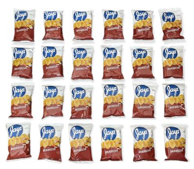 Jay&#39;s Barbecue Potato Chips Chicago - Style taste Munchie Box Pack 1.25 Oz Bags (Pack of (24) 1.25 Oz Bags)