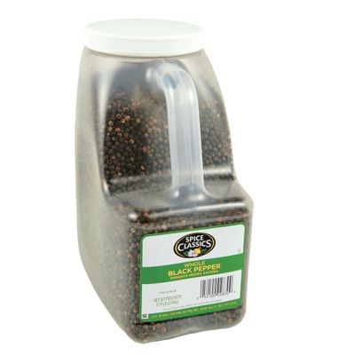 Spice Classics Whole Black Pepper, 5.75 lb - One 5.75 Pound Container of Bulk Whole Black Pepper, Perfect for Grinder Refills
