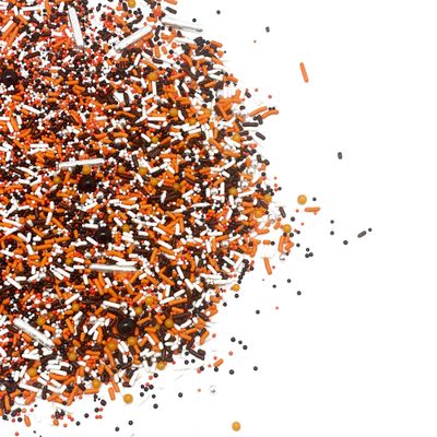 Halloween Party Sprinkle Mix | Resealable Standup Bag | Jimmies and Nonpariels in Orange, White, and Brown | Halloween Themed Sprinkles | Bulk Sprinkles for Baked Goods and More 12 Oz