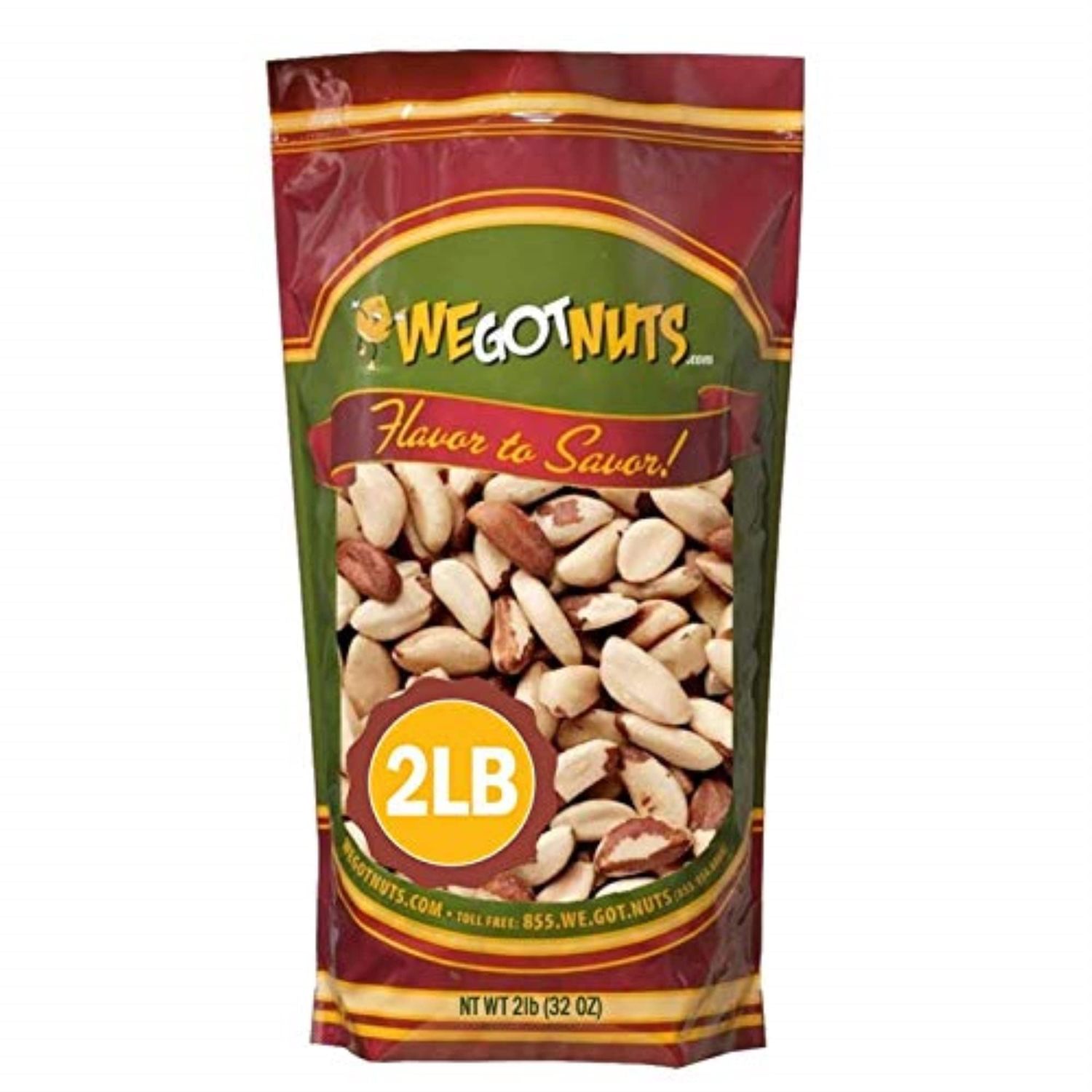Brazil Nuts - 2 Pounds, Shelled, Raw, Natural, No Preservatives Added, NO PPO, 100 Percent Natural We Got Nuts