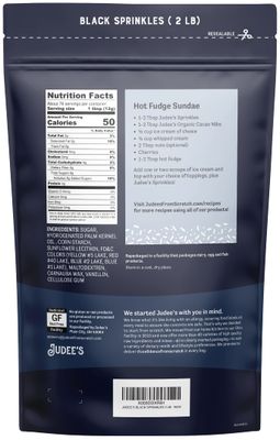 Judee's Black Sprinkles 2 lb - Great Birthday, Specialty Cake, and Halloween Sprinkles - Add Fun to Your Baked Goods - Use for Baking and Ice Cream Toppings - Gluten-Free and Nut-Free