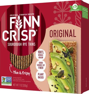 Finn Crisps Original Rye Crispbread 7oz | Thin, Crispy Rye Flatbread Crackers | Multipack of Authentic Finnish Sourdough Crispbread | Whole Grain Rye Crackers [2 Boxes x 7oz]
