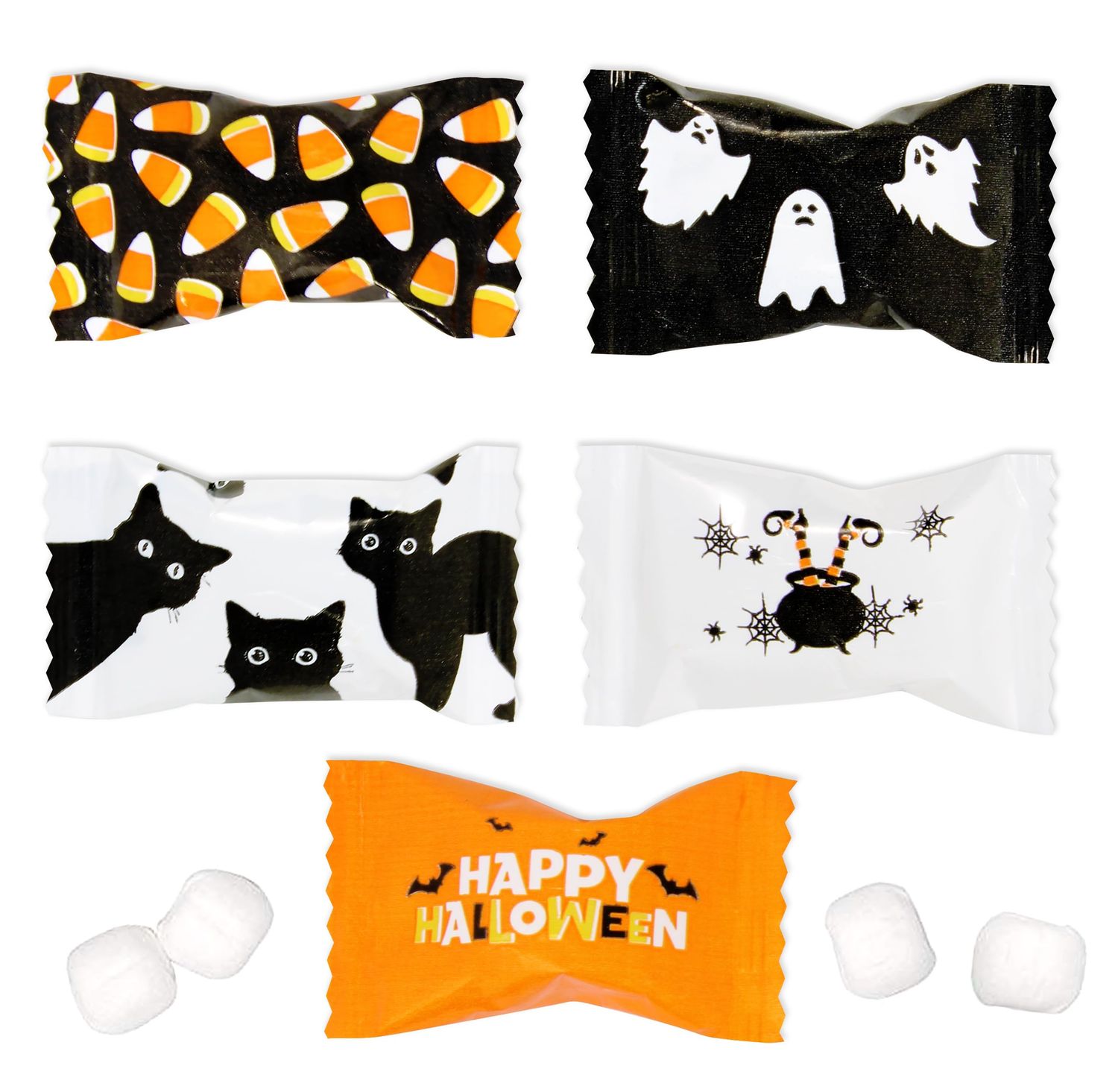 Happy Halloween Candy Butter Mint Bags 100 Count Individually Wrapped Trick or Treat Spooky Mints Candies 13oz Bag Goody Sweet Holiday Party Supplies
