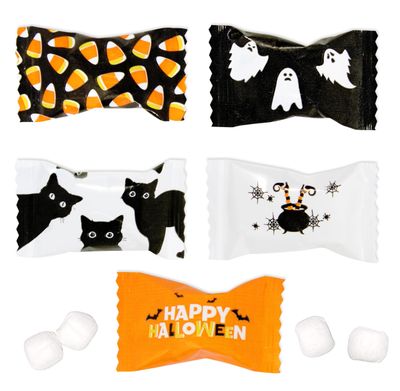 Happy Halloween Candy Butter Mint Bags 100 Count Individually Wrapped Trick or Treat Spooky Mints Candies 13oz Bag Goody Sweet Holiday Party Supplies