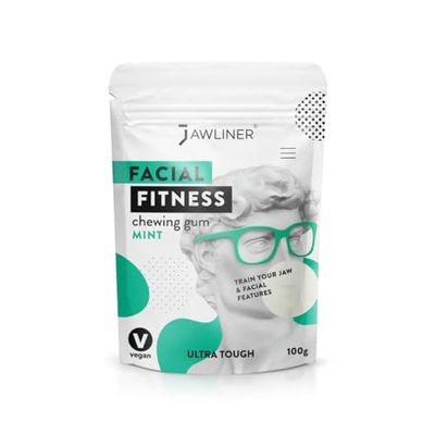 Jawliner Fitness Chewing Gum (2-Month Pack) Jawline Gum - Sugar-Free Mint Gum - Jawline Exerciser for Mewing &amp; Shaping the Jaw - 15x Harder Than Regular Gum